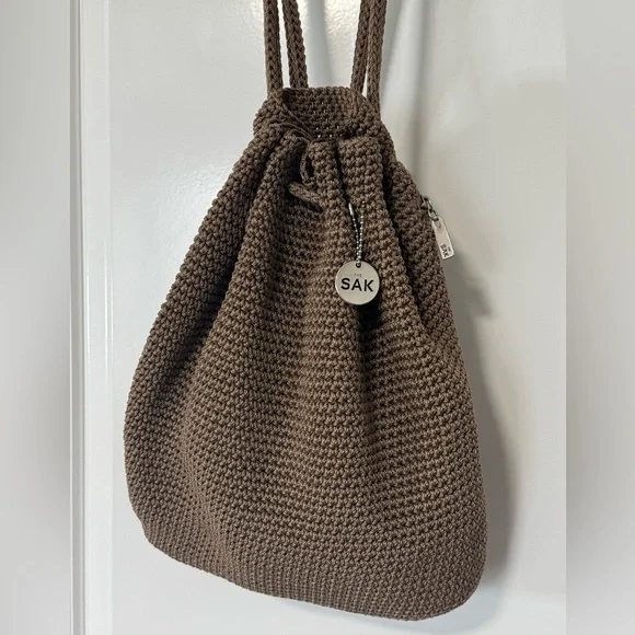 The Sak | Bags | The Sak Brown Knit Crochet Backpack Bag  display picture 3